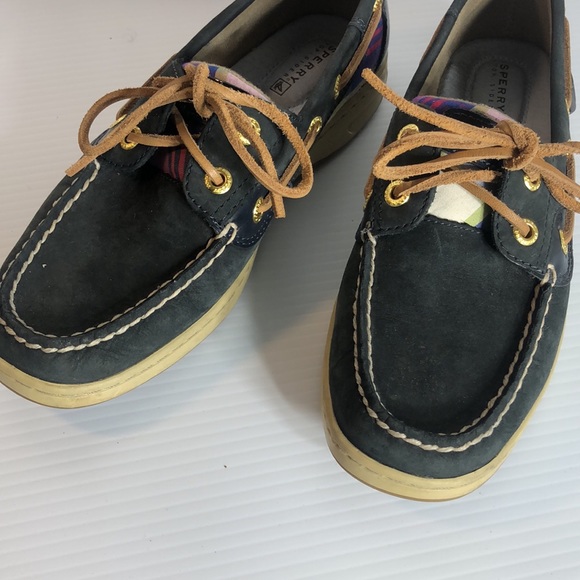 Sperry shoes, size 5 1/2, blue and plaid - Picture 4 of 5